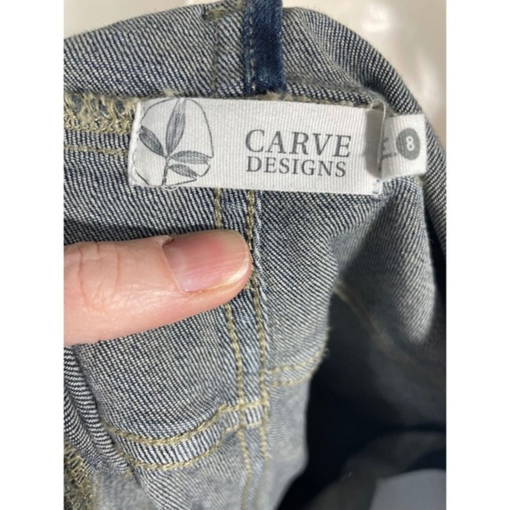 Carve Designs Denim Overalls W/ 8 Blue Organic Cotton Raw Hem LN/NWOT - Picture 5 of 16